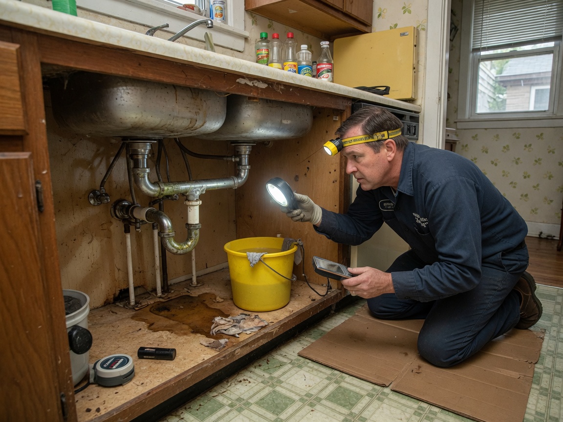 Checking for Hidden Leaks Under Harwood Heights Kitchen Sinks