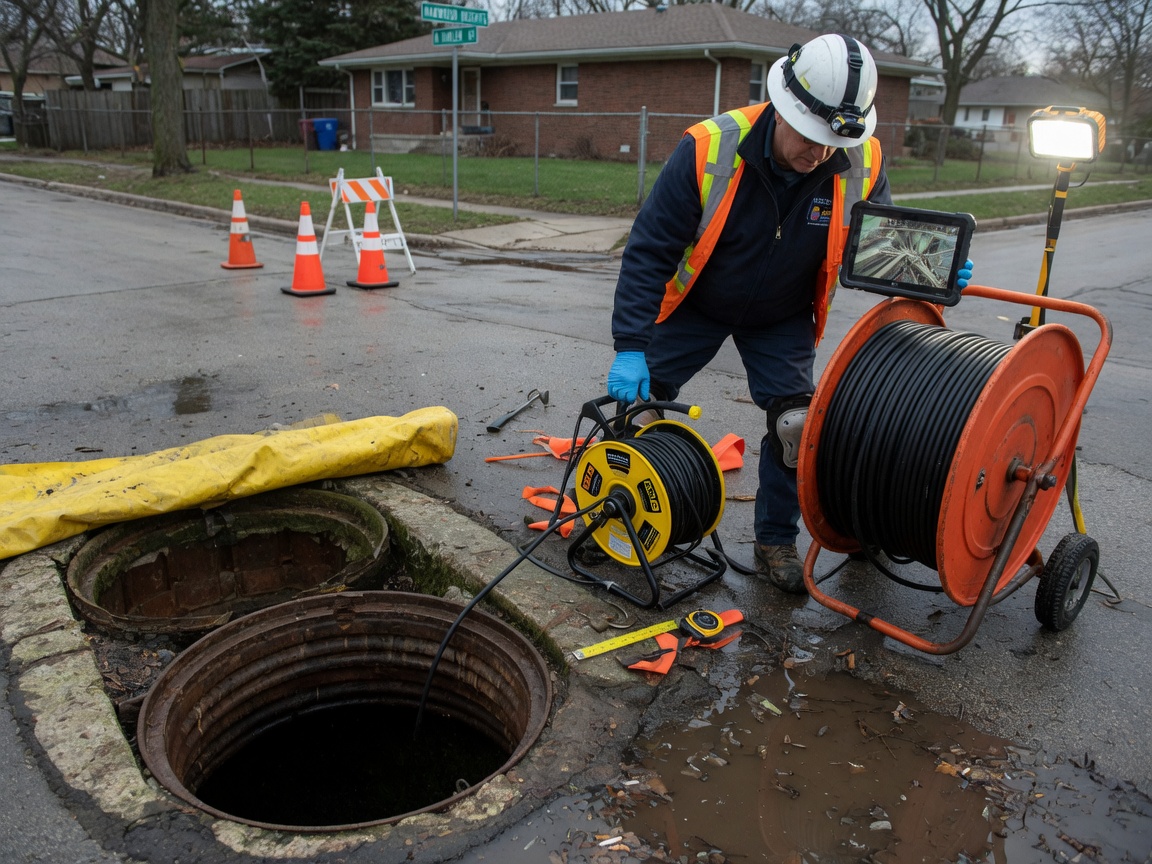 Sewer Line Inspection in Harwood Heights, IL